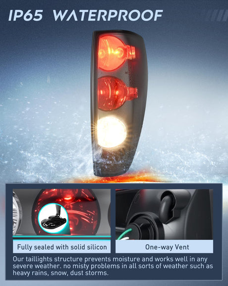 Taillight Assembly Compatible with 2004 2005 2006 2007 2008 2009 2010 2011 2012 Chevy Colorado GMC Canyon 2006-2008 Isuzu Tail Light Rear Lamp OE Style Passenger Side Smoke Red Lens