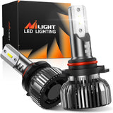 9005/HB3 LED Bulbs, 350% Brighter Halogen and Fog Lights Replacement, 10000lm LED Bulbs, Compact Size, 6000K Cool White, Pack of 2