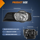Fog Light Assembly Fog Lights Assembly Compatible with 2007 2008 2009 Toyota Camry Clear Lens Driver and Passenger Side w/H11 12V 55W Bulbs