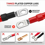 2PCS 4 AWG 18 Inch Golf Cart Battery Cable Kit Pure Copper for EZGO TXT | Heavy Duty Pure Copper AC/DC Wire Kits with Tinned Copper Lugs for 36V/48V EZGO TXT 1994-up