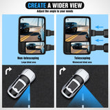 Towing Mirrors Turn Signal Puddle Lights Power Heated Adjustable Glass Manual Telescoping Folding Compatible With 2008-2016 Ford F250 F350 F450 F550 Super Duty
