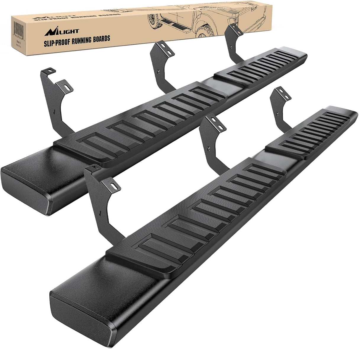 Running Boards for 2005-2023 Toyota Tacoma Double Cab 4 Full Size Doors 6 Inch Side Step Nerf Bars Black