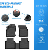 TPE Floor Mats for Volkswagen Tiguan 2018 2019 2020 2021 2022 2023 2024, All Weather Custom Fit Heavy Duty Floor Liners
