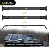 Roof Rack Cross Bars Fit for Chevrolet Chevy Tahoe Suburban GMC Yukon Cadillac Escalade 2015-2021, Adjustable Aluminum Less Wind Noise Car Crossbars for Cargo Carrier Luggage Box Kayak Tent
