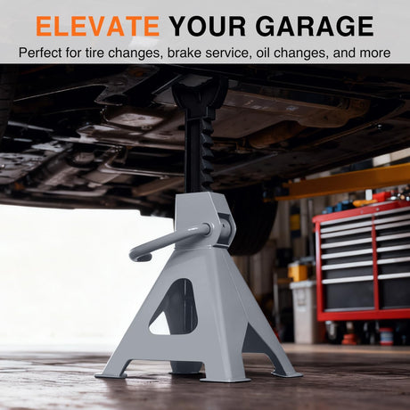 Jack Stands, 3 Ton (6,600 lbs) Capacity Heavy Duty Steel Car Lifting Stand, Adjustable Height 11.22 Inch to 16.53 Inch, 1 Pair