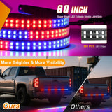 60 Inch Emergency Strobe Light Strips with Controller Red Blue | 384LED Flashing Warning Hazard Safety for Rear Window Tailgate on Truck Trailer Construction Plow Pickup Tow SUV Vehicles