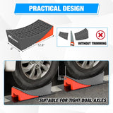 RV Leveler - 2 Pack Camper Leveling Blocks Ramp Support Dual Axles, Up to 35,000lbs, Fast RV Accessories Leveling System for Travel Trailer, Motorhome - Orange