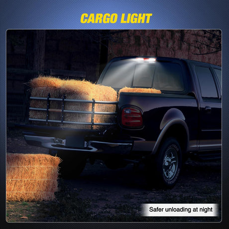Third Brake Light Tail High Mount 3rd Stop Cargo Reverse Lights Red Lens Compatible with Ford F150 1997 1998 1999 2000 2001 2002 2003 F-150 Heritage 2004 Pickup Truck Rear Cab Lamp