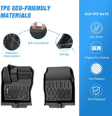 TPE Floor Mats for Ford Transit Connect with Vinyl Flooring and Posts Only 2014 2015 2016 2017 2018 2019 2020 2021 All Weather Custom Fit Heavy Duty Floor Liners