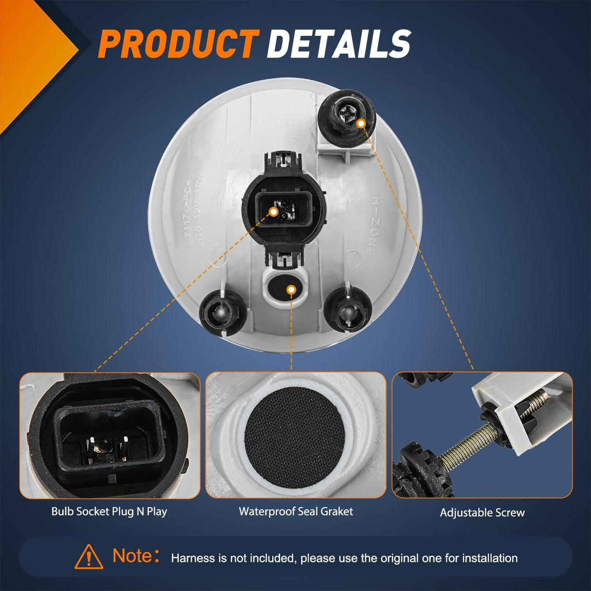 Fog Light Assembly Fog Light Assembly Compatible with 2007 2008 2009 2010 2011 2012 2013 Chevy Avalanche Suburban Tahoe GMC Yukon Acadia Ford Mustang Pontiac 2015 2016 2017 Silverado Colorado H16 Bulbs