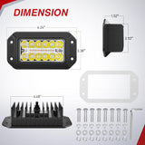 Flush Mount LED Light Pods 2PCS 6 Inch 39W Amber White 3 Lighting Modes Fog Lights Spot Flood Beam with Dual Control 18AWG Wiring Harness for Truck Pickup Golf Cart UTV ATV SUV Boat 4x4 Car
