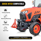 3 Point 2 Inch Trailer Hitch Receiver Category 1 Heavy Duty Tractor Drawbar Adapter Compatible with Kubota Bx John Deere Nortrac Kioti Yanmar Cat Orange