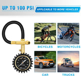 Tire Pressure Gauge 100PSI Heavy Duty Large 2 Inch Glow Dial ANSI B40.1 Certified Air Chucks Accurate Reading with Extended Hose for Truck Semi Truck ATV Motorhome Cars & RV Accessories
