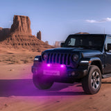 4 Inch LED Light Pods Purple Triple Row 2PCS 60W Flood Spot Combo Off Road Driving Decoration Neon Hunting Lighting for UTV Pick-up Van Boat Tractor