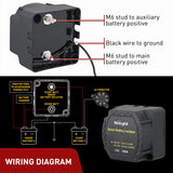 12V 140AMP Dual Battery Isolator Voltage Sensitive Relay Smart VSR Dual Battery Automatic Charger Relays Auto Disconnect Switch Waterproof for Truck Van RV ATV UTV Boat Can Am