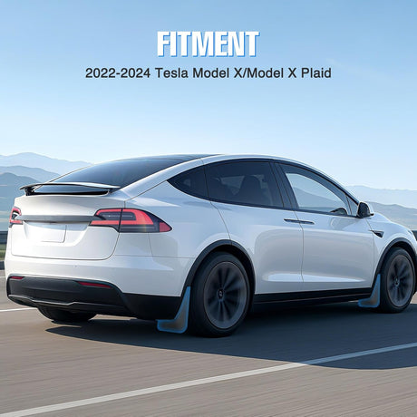 Mud Flaps for Tesla Model X 2022 2023 2024 2025, No Drilling Precision Fit Exterior Accessories Heavy-Duty Splash Guards Protection, Front & Rear Set