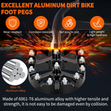 Motorcycle Foot Pegs Dirt Bike Footpegs Fit for Surron Light Bee X/S E Ride Pro SS CRF150F CRF230F CRF250F X160 X260 KDX200 XR125L XR150L Heavy Duty CNC Foot Rests Pegs Pedal, Black