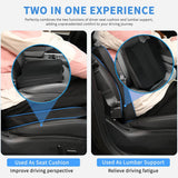 Car Seat Cushion Black Leather Breathable Mesh Splicing Cushion Memory Foam Suitable for Daily Life Driving Relieves Sciatica and Tialbone Pain Improves Drive Visibility