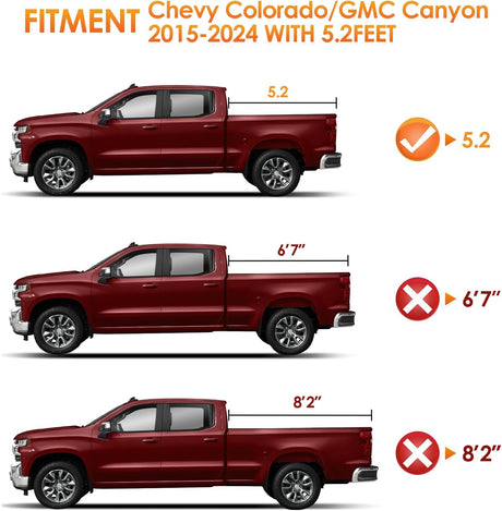 Soft Tri-fold Truck Bed Tonneau Cover Compatible with Chevy Colorado/GMC Canyon 2015-2026, 5.2ft