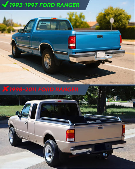 Taillight Assembly Compatible with 1993 1994 1995 1996 1997 Ford Ranger Dark Red Tail Light OE Style Rear Lamp Replacement Passenger Side