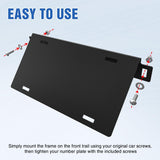 Front License Plate Bracket Fit for Ford Bronco 2/4 Door 2021-2026 | for 2021-2024 2025 2026 Steel License Plate Mounting Holder Heavy-Duty Modular Bumper no Drilling Required Rattle-Free Black