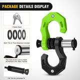 2 Pack 3/4 Inch D-Ring Separate Shackle 45,000 Lbs Break Strength | Includes 7/8 Inch Lock Pin, Isolators and Washers Off Road Recovery, for Tow Strap Winch Truck Vehicle Black&Green