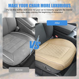 Car Seat Cushion Cover Beige Leather Front Seats Waterproof Anti-Slip with Storage Bag Wraps Bottom Fits Cars Sedan Van SUV Truck