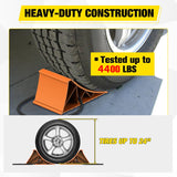 Wheel Chocks, Heavy Duty Wheel Stopper for Car, Truck, RV, Trailer, Caravan, Motorcycle, 8.7 Inch x 4.8 Inch x 4.2 Inch, 2-Pack(Orange)