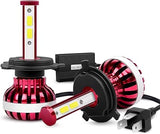 20018H Red 2PCS 30W H4/9003 Super Bright Headlight Conversion Kit Replacement Bulb 6000K, 1 Pack