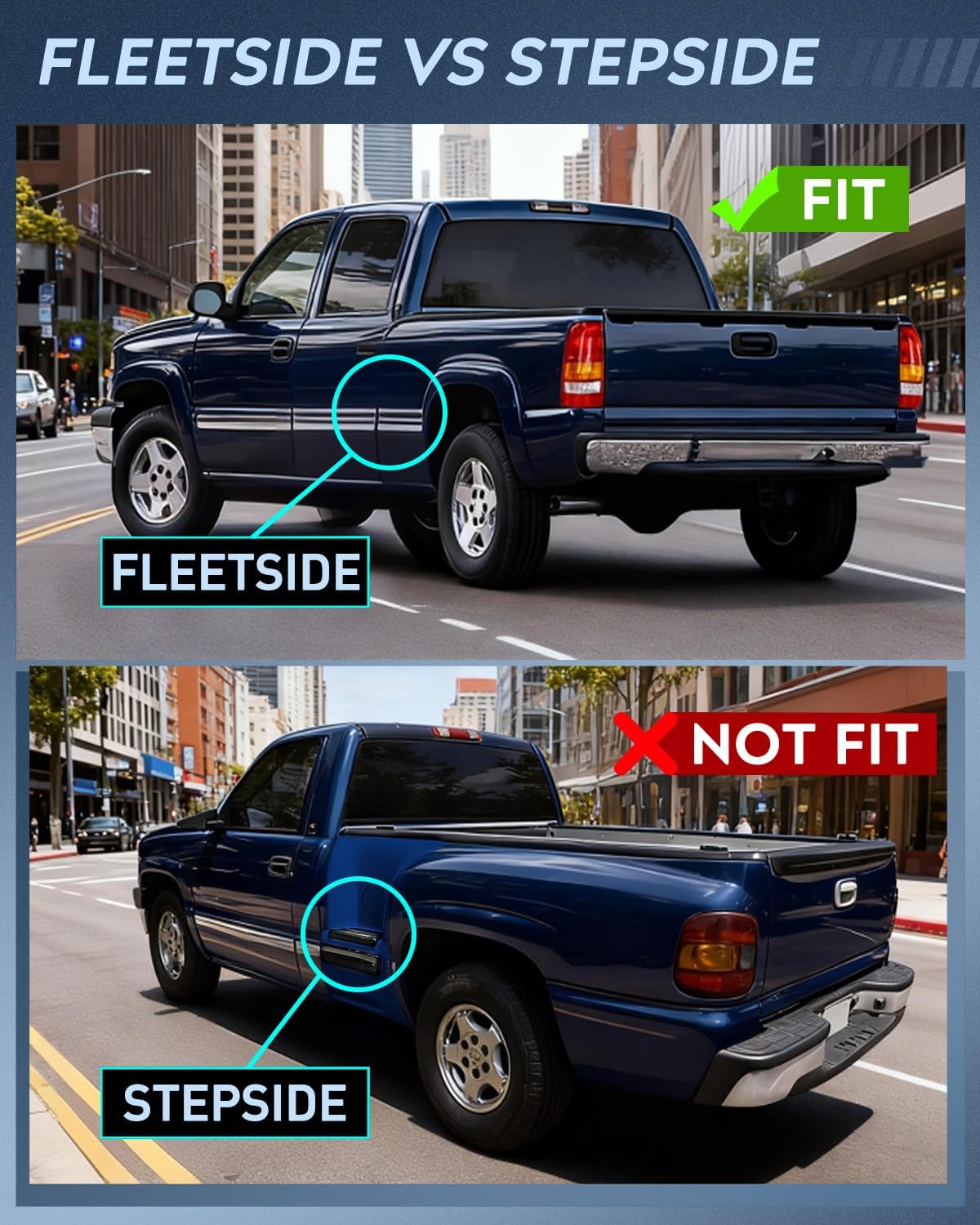 Headlight and Taillight Assembly Combo Compatible with 1999 2000 2001 2002 Chevy Silverado 1500 2500 1500HD 2500HD Fleetside only OE Style Chrome Housing Clear Reflector with Red Tail Lights