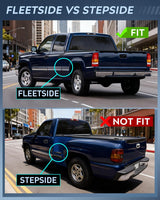 Headlight and Taillight Assembly Combo Compatible with 1999 2000 2001 2002 Chevy Silverado 1500 2500 1500HD 2500HD Fleetside only OE Style Chrome Housing Clear Reflector with Red Tail Lights