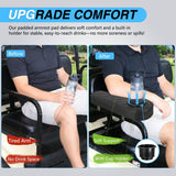 Golf Cart Armrests 2PCS Black Diamond Flip Stand Cup Holder | No Drilling Detachable PU Leather Armrest with Iron Bracket Fits 1 Inch Square Tubes for EZGO Club Car Yamaha Rear Seat