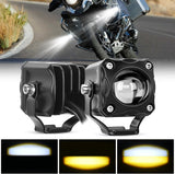 Motorcycle Driving Lights 1.7 inch White Amber Spot Beam Fog Light LED Pods IP67 Waterproof Auxiliary Offroad Lighting for Motorbike Dirt Bike e-Bike Scooter Snowmobile ATV UTV SUV Truck