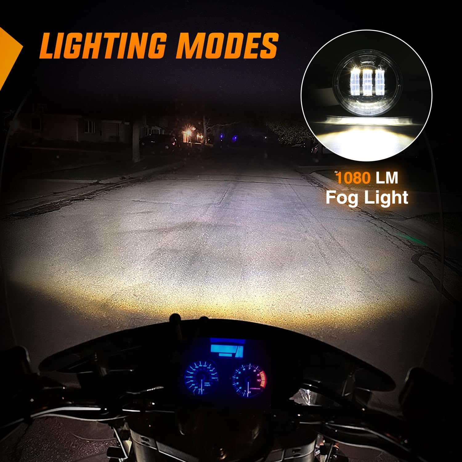 Motorcycle 4.5Inch Black LED Fog Lights 2Pcs Nilight