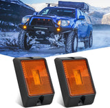 Side Marker Light 2PCS Square 3LED Amber Front Rear Indicator Clearance Lights Reflective Lens Surface Mounted Waterproof for 12V Truck Trailer Boat RV