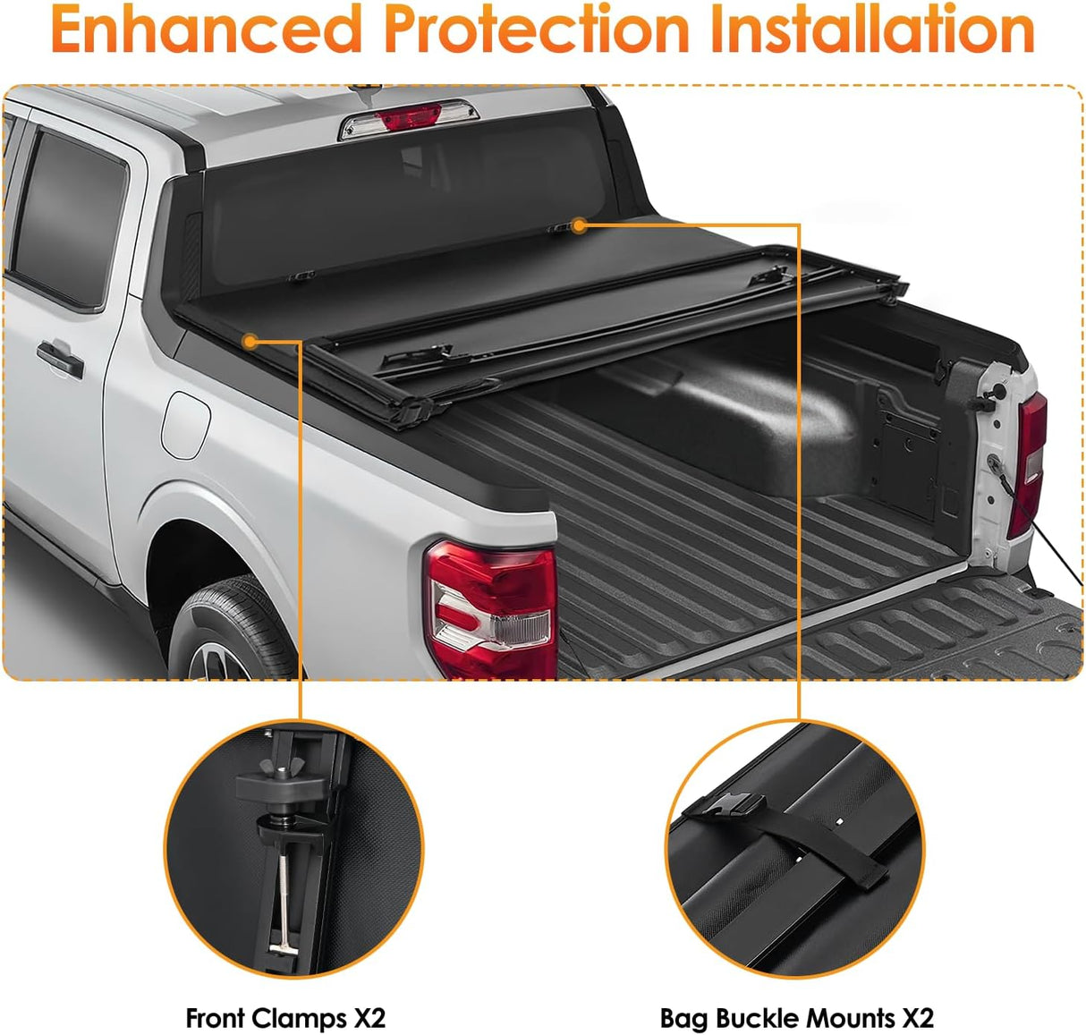 Soft Tri-fold Truck Bed Tonneau Cover Compatible with Honda Ridgeline 2017 2018 2019 2020 2021 2022 2023 2024 2025-5ft