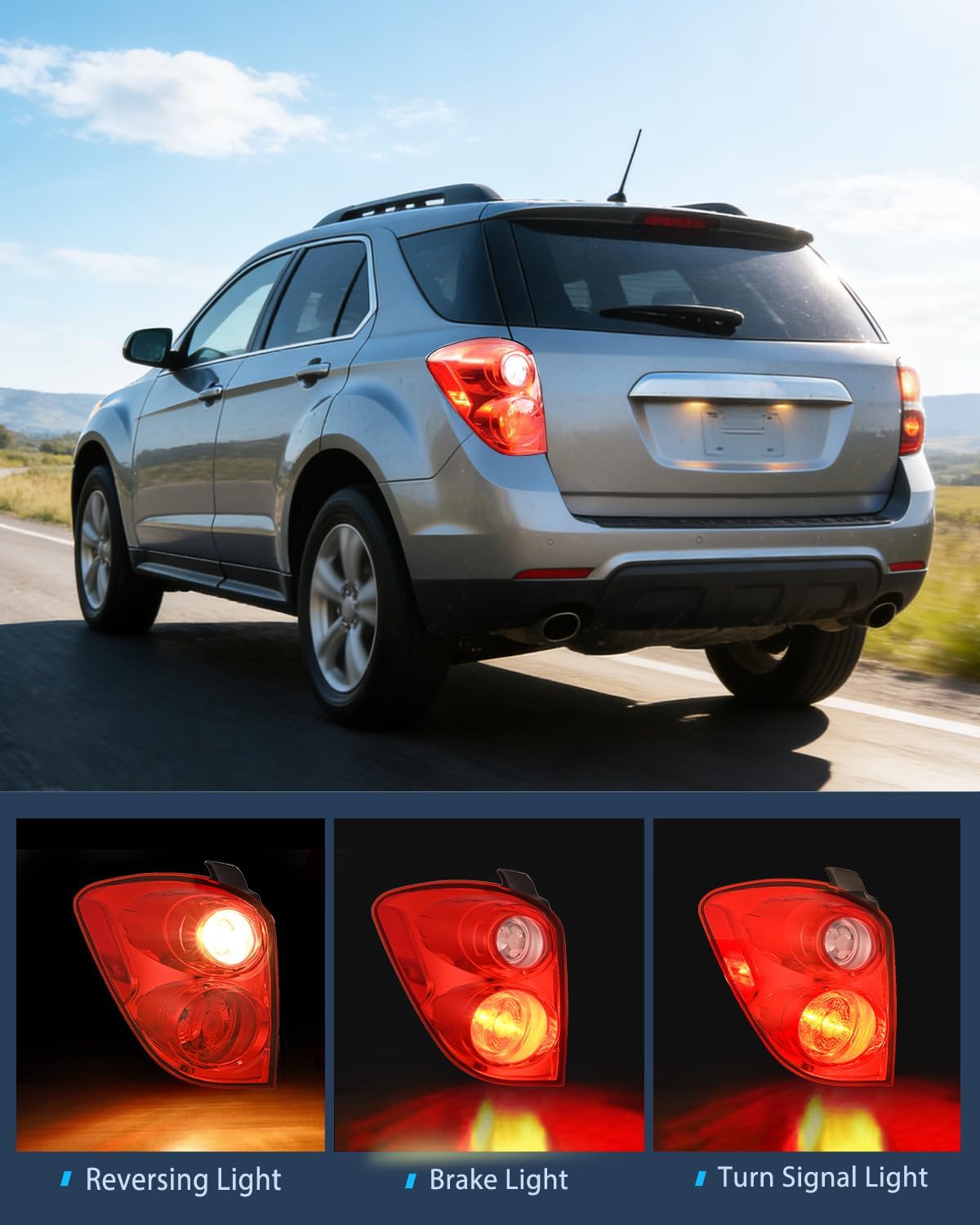 Taillight Assembly for 2010 2011 2012 2013 2014 2015 Chevy Equinox | Tail Light OE Style Rear Lamp Replacement Driver Side
