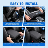 Center Console Cover for Hyundai Sonata 2015-2019 Armrest Cushion | for Sonata 2015 2016 2017 2018 2019 Nappa Leather Armrest Cover for Car Waterproof Center Console Pad Protector, Black