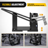 Motorcycle Wheel Chock 1800 lbs Capacity Wheel Cradle Holder Heavy-Duty Standard Steel Motorcycle Front Wheel Stand with 3 Adjustable Holes for 15 Inch-21 Inch Off-Road Motorcycles Black
