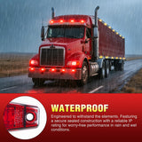 2.5 Inch Oval Side Marker Clearance Light 2 LED 4 Amber & 4 Red 80LM High Lumen Waterproof Surface Mount 12V Direct Wire for Truck Trailer Boat RV Semi