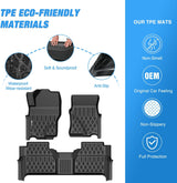TPE Floor Mats for Nissan Frontier Crew Cab 2022 2023 2024 2025 2026 All Weather Custom Fit Heavy Duty Floor Liners