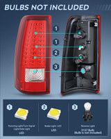 Taillight Assembly Compatible with 2003 2004 2005 2006 Chevy Silverado 1500 1500HD 2500 2500HD 3500 2007 Chevrolet Classic Incandescent Type Upgrade LED Tail Lights Rear Brake Lamps