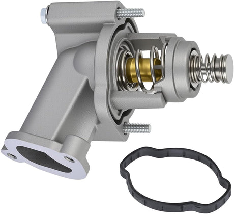 Aluminium Thermostat Housing Assembly Fit for Cadillac ATS CT6 CTS 2016-2019 CT5 20-23 Chevy Camaro Colorado 16-22 GMC Canyon 17-22 Engine Coolant Thermostat Housing for Car 15-81889 12678784