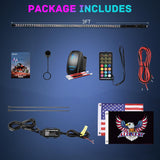 LED Whip Light 1 PC 3FT COB RGB Lighted Antenna Whips with Spring Base Remote & App Control DIY Chasing Patterns for Can-am Offroad ATV UTV RZR Polaris Dune Buggy 4-Wheeler Truck