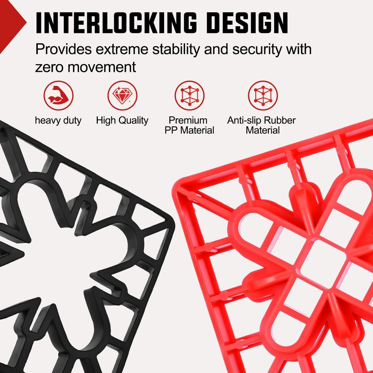RV Leveling Blocks 12 Pack Interlocking Design Stabilizer Block Anti-Slip Rubber Covers Customizable Height with Carrying Bag for Rv Camper Travel Trailer