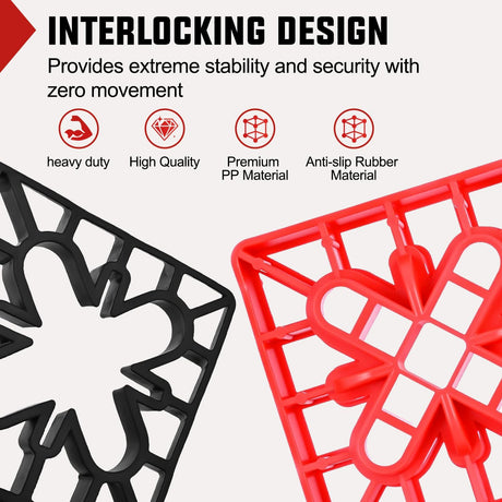 RV Leveling Blocks 12 Pack Interlocking Design Stabilizer Block Anti-Slip Rubber Covers Customizable Height with Carrying Bag for Rv Camper Travel Trailer