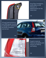 Taillight Assembly Compatible with 2007 2008 2009 2010 2011 Honda CR-V Tail Light OE Style Rear Lamp Replacement Driver and Passenger Side