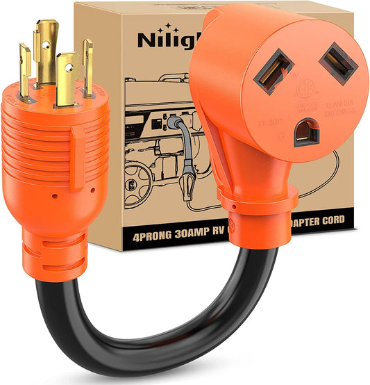 4 Prong 30AMP to 30AMP RV Generator Adapter cord Nilight