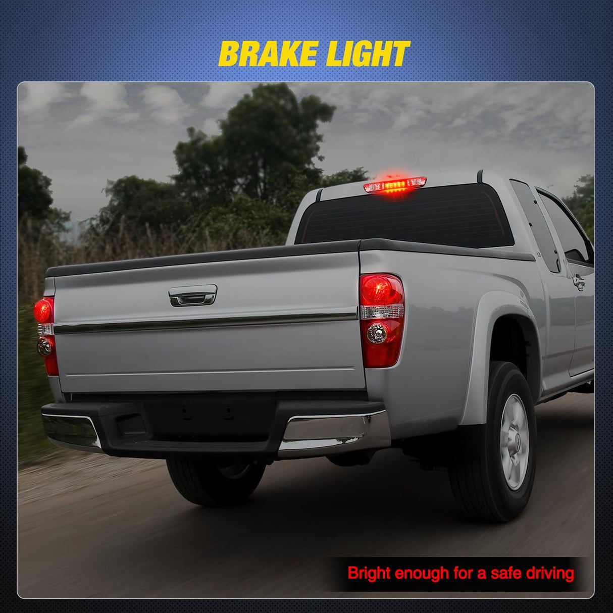 Third Brake Light Tail High Mount 3rd Stop Cargo Reverse LED Lights Red Lens Compatible with Chevy Colorado and GMC Canyon 2004 2005 2006 2007 2008 2009 2010 2011 2012 Pickup Truck