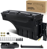 Truck Bed Tool Box Right Passenger Side Truck Tool Box Fit for Ford F-250/350 Super Duty 1999-2016 ABS Swing Case Truck Bed Storage Box with Lockable Lid Waterproof Wheel Well Toolbox Balck